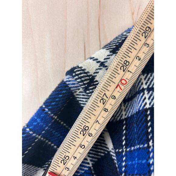 Orvis Blue Plaid Flannel Shirt Men’s Medium Cotton Button Front Elbow Patch - Picture 5 of 9